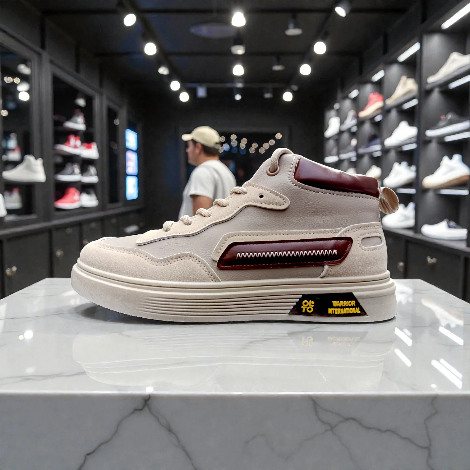 319 Cream Brown Men’s Comfort Sneakers – Casual Walking Shoes - Image 3