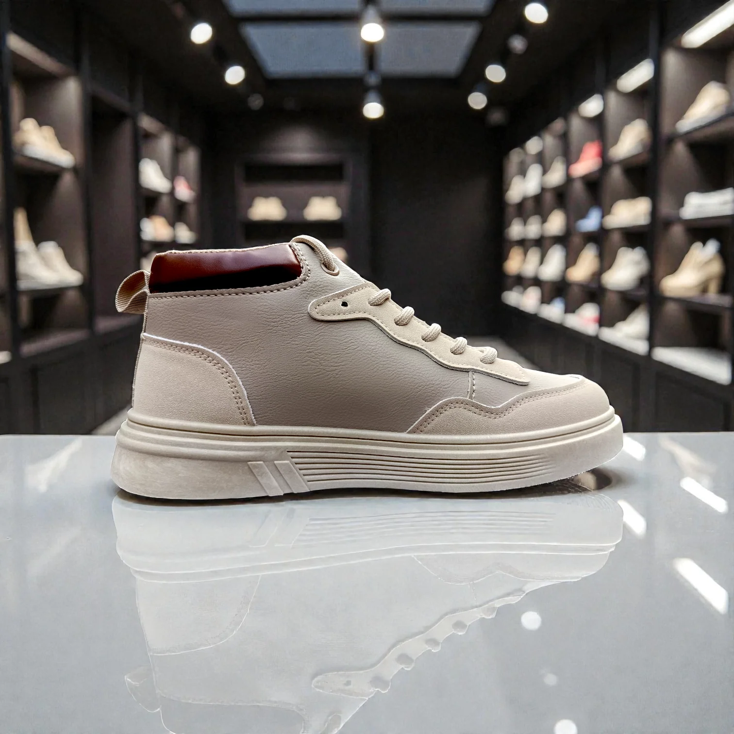 319 Cream Brown Men’s Comfort Sneakers – Casual Walking Shoes - Image 7