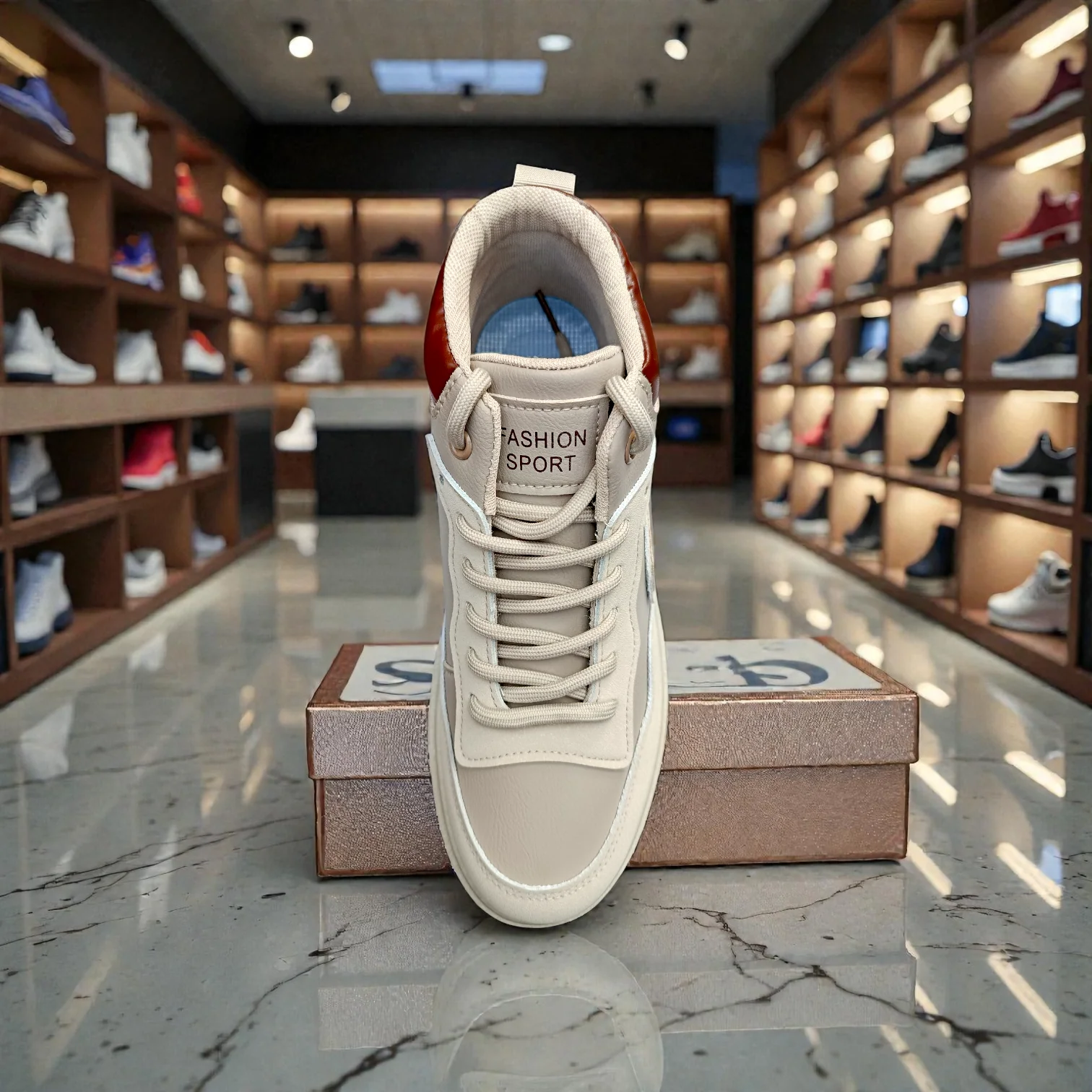 319 Cream Brown Men’s Comfort Sneakers – Casual Walking Shoes - Image 8