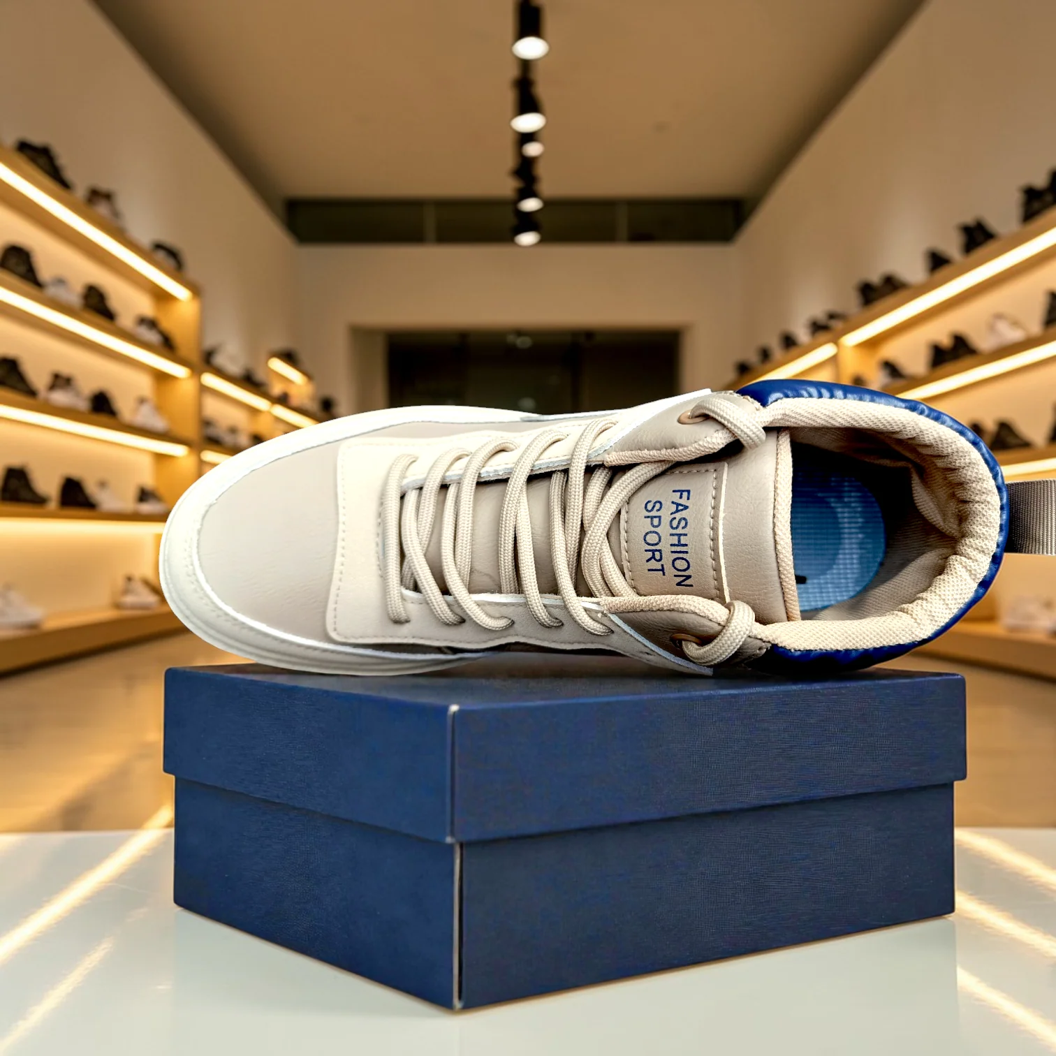 319 Cream Blue Men’s Comfort Sneakers – Casual Walking Shoes - Image 5