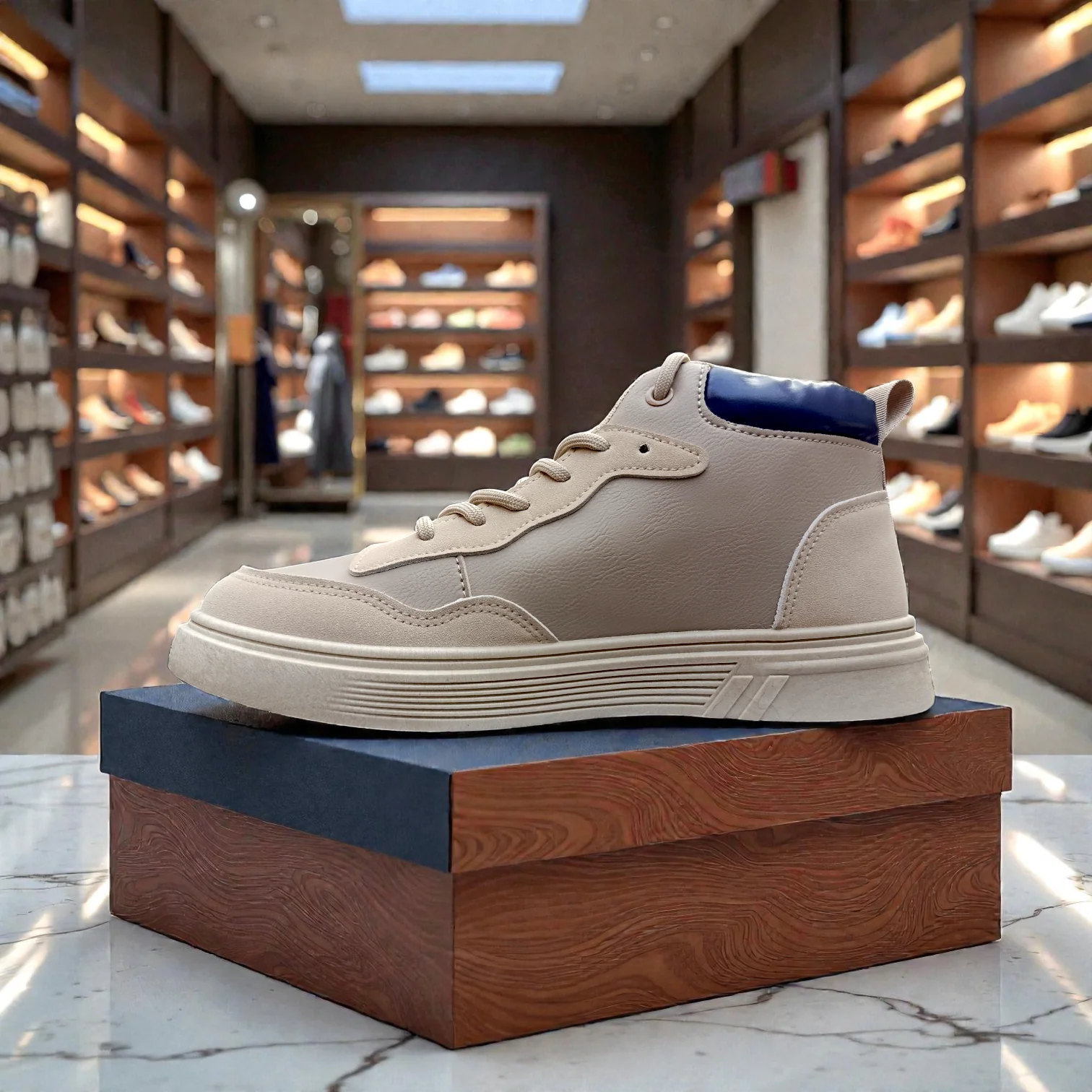 319 Cream Blue Men’s Comfort Sneakers – Casual Walking Shoes - Image 6