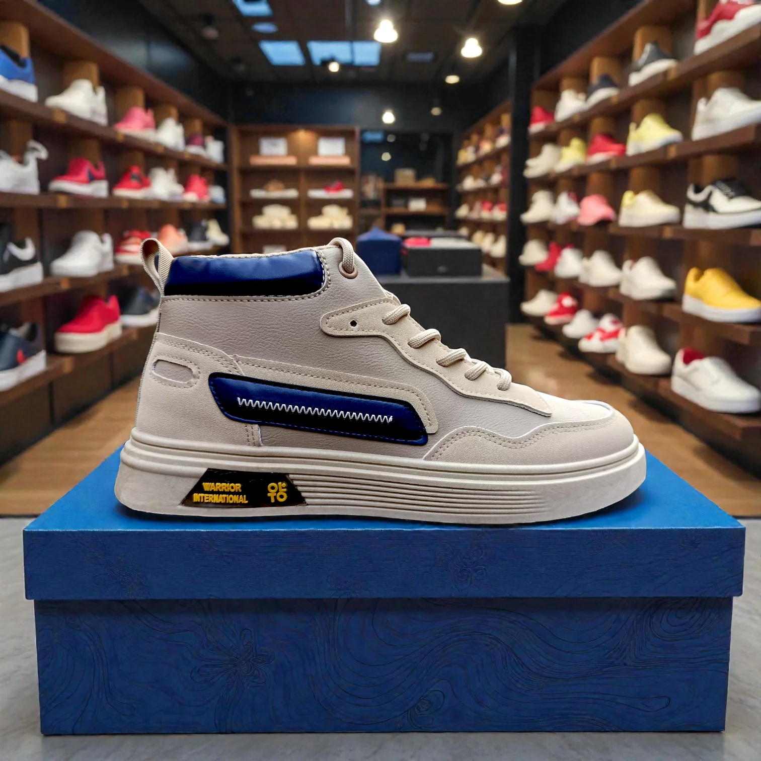 319 Cream Blue Men’s Comfort Sneakers – Casual Walking Shoes - Image 7