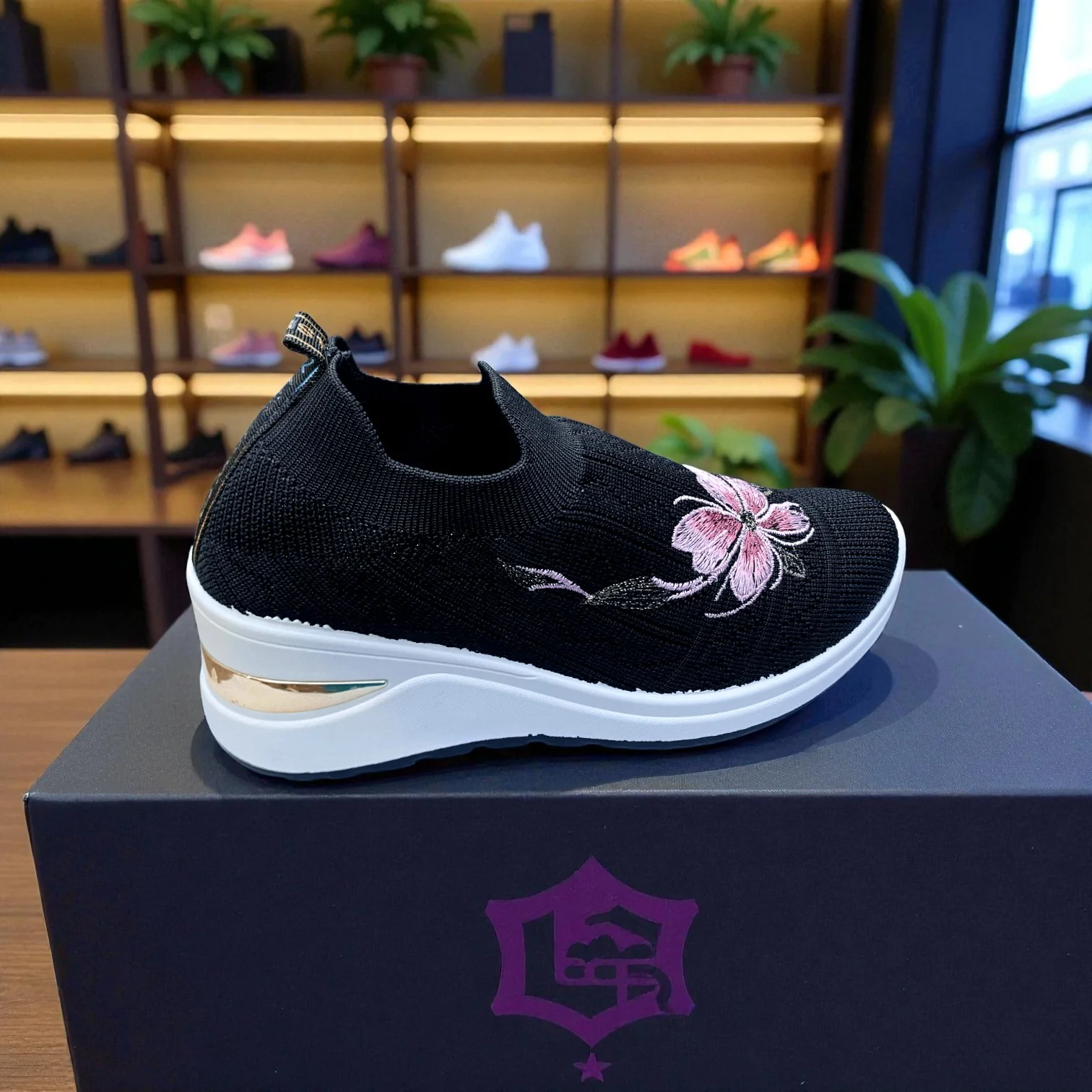 404 - Black Knit High Loafer For Girls - Image 11