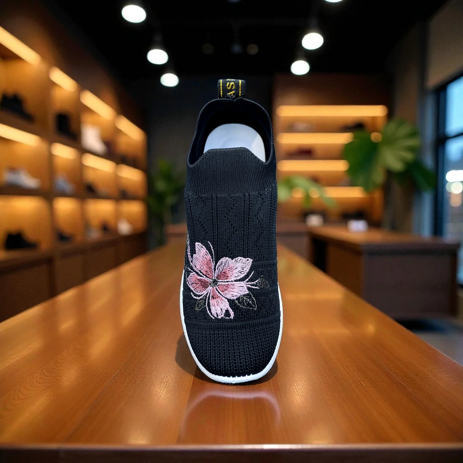 404 - Black Knit High Loafer For Girls - Image 4