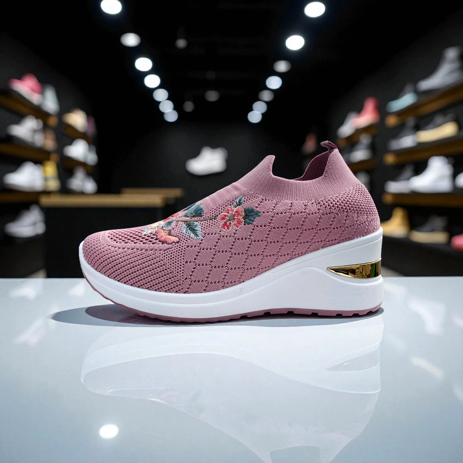 406 - Pink Bloom Knit Sneaker - Image 10