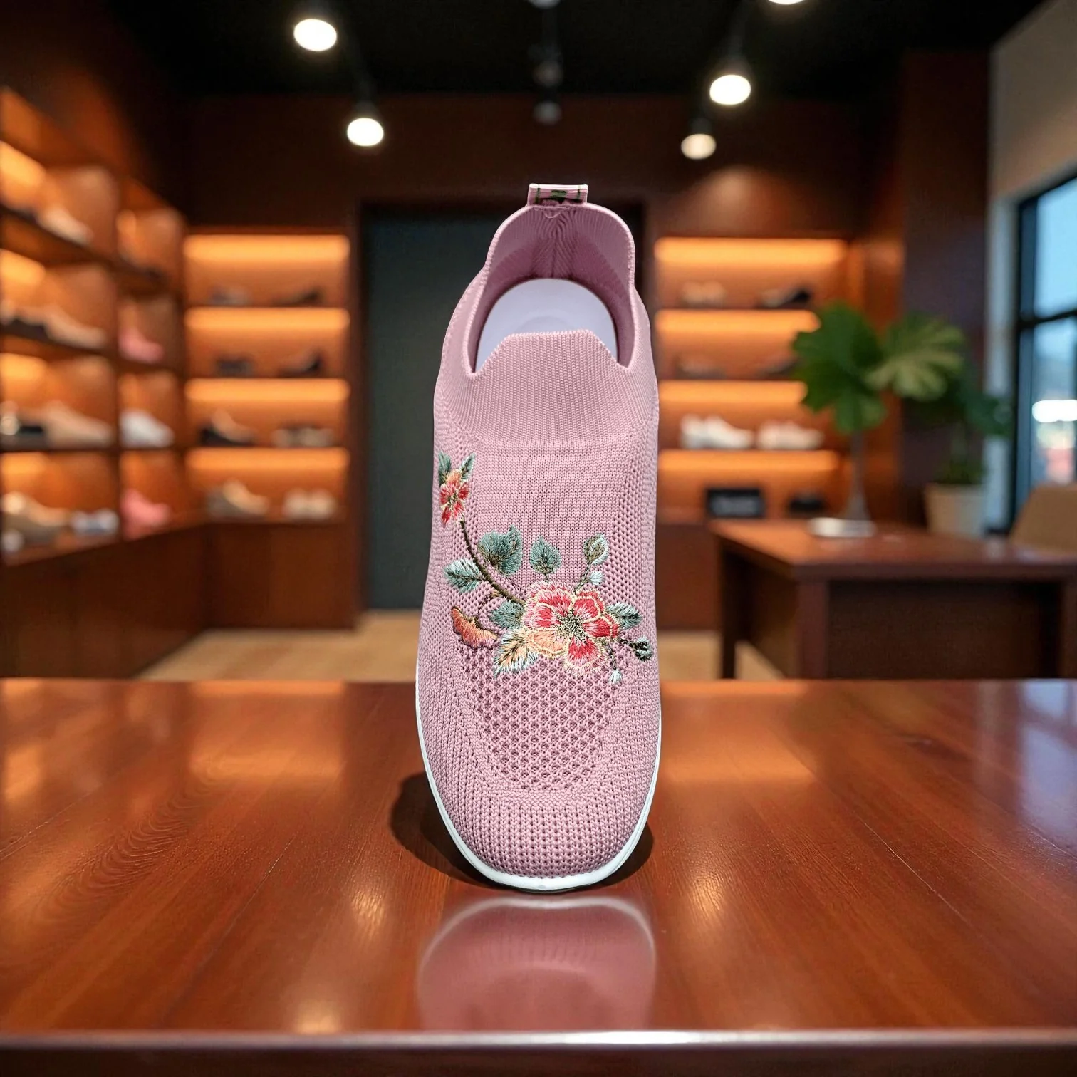 406 - Pink Bloom Knit Sneaker - Image 5