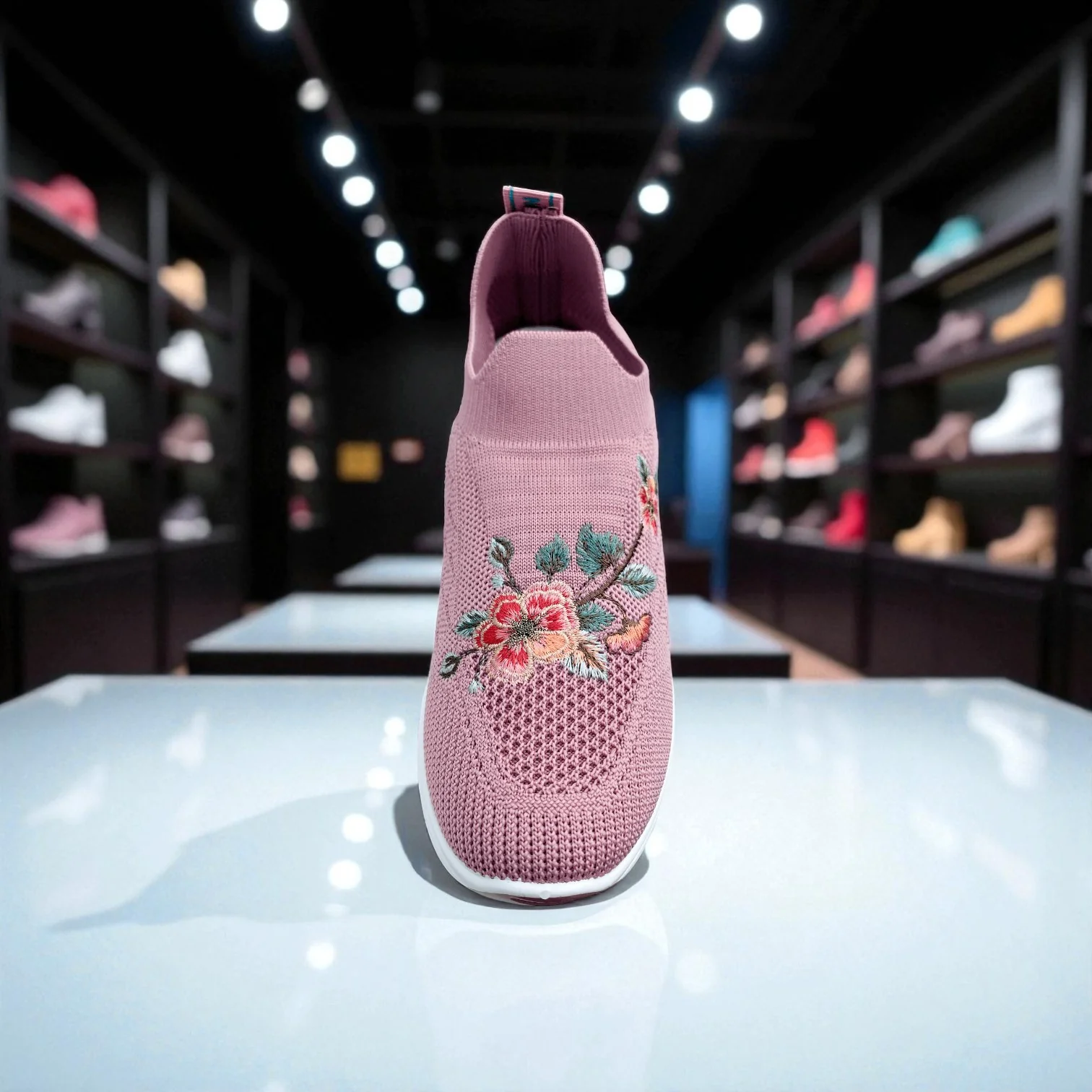 406 - Pink Bloom Knit Sneaker - Image 8