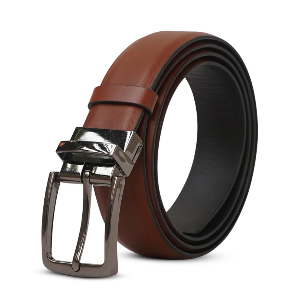 Men’s Reversible Double-Sided Premium Belt | 6 Month Guarantee | Brown Black - Image 2